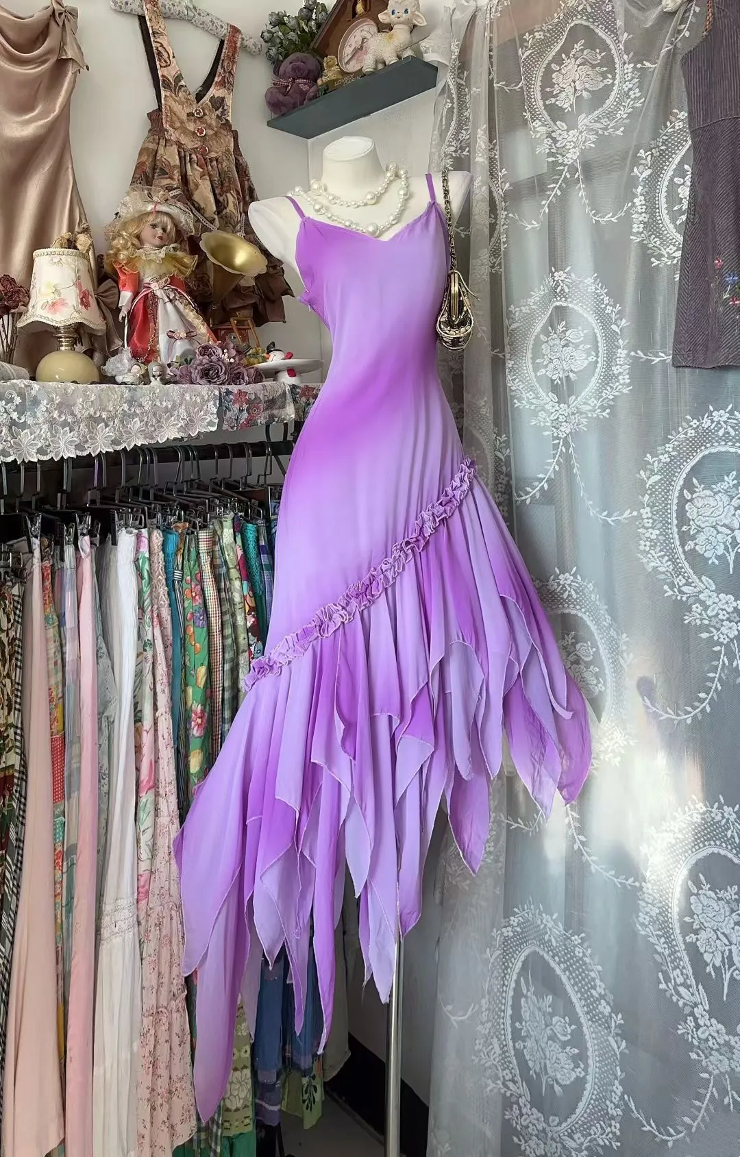 Fancy Chiffon Ruffle Prom Dresses Formal Party Dress