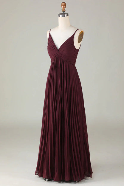 A-line Sleeveless Cabernet Sauvignon Bridesmaid Dress