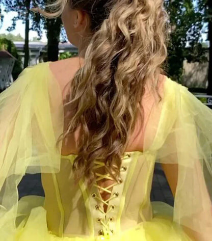 Wholesale High Low Puffy Prom Dresses Sweetheart Sheer Off Shoulder Vestidos Elegantes Para Mujer Lace Up Back Cocktail Party Evening Wear