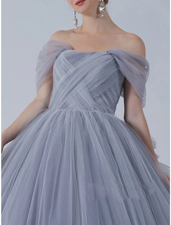 Ball Gown Prom Dresses Luxurious Dress Quinceanera Prom Sweep / Brush Train Off Shoulder Organza Sleeveless with Bow(s) Pleats