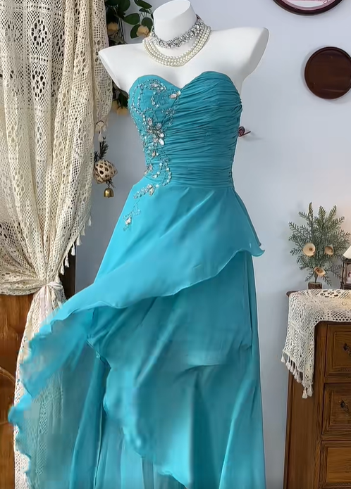 Shiny Sweeheart Shirred Tulle Swarovski Crystal Hi-Lo Prom Dress Birthday Party Dress HZ0319