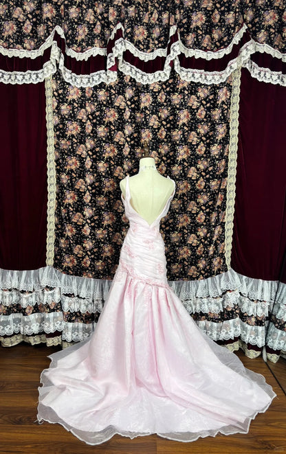 Sweet Spaghetti Straps Embroidered Flower Pleated Tulle Ruffle Prom Dress Birthday Party Dress Quinceanera Dress Evening Dress HZ0319