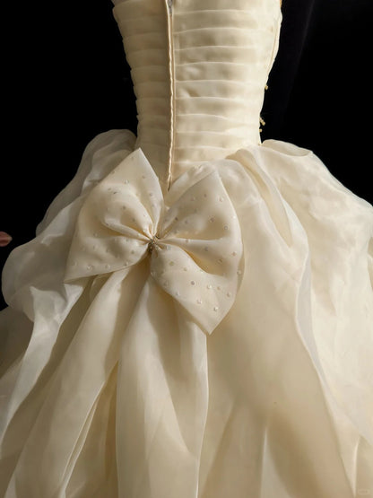 Elegant Strapless Rhinestone Pleated Tiered Tulle Ball Gown Sweet 16 Dress Birthday Party Dress Prom Dress HZ0319