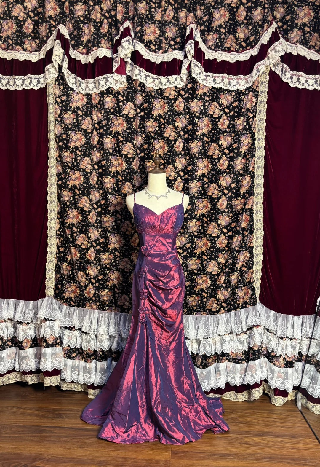 Elegant Spaghetti Straps Beaded Flower Mermaid Dress Prom Dress Evening Dress Birthday Party Dress HZ0319