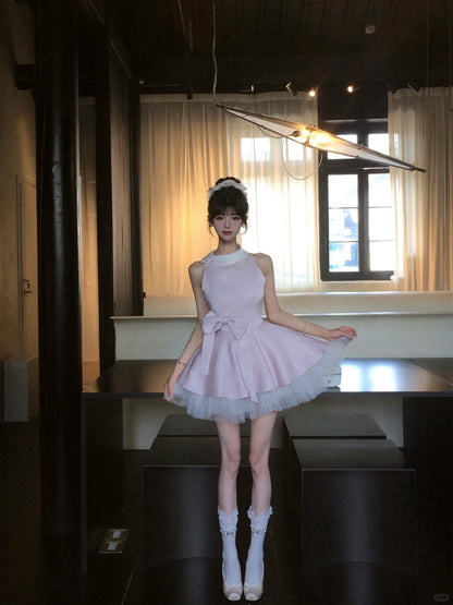 Cute A Line Bowknot Tulle Tiered Short Prom Dress Homecoming Dress Birthday Party Dress HZ0319
