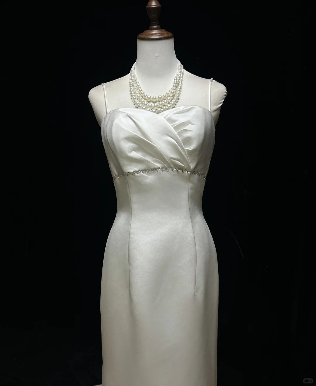 Elegant Spaghetti Straps Pleated Satin Floor Length Prom Dress Evening Dress Birthday Party Dress HZ0319