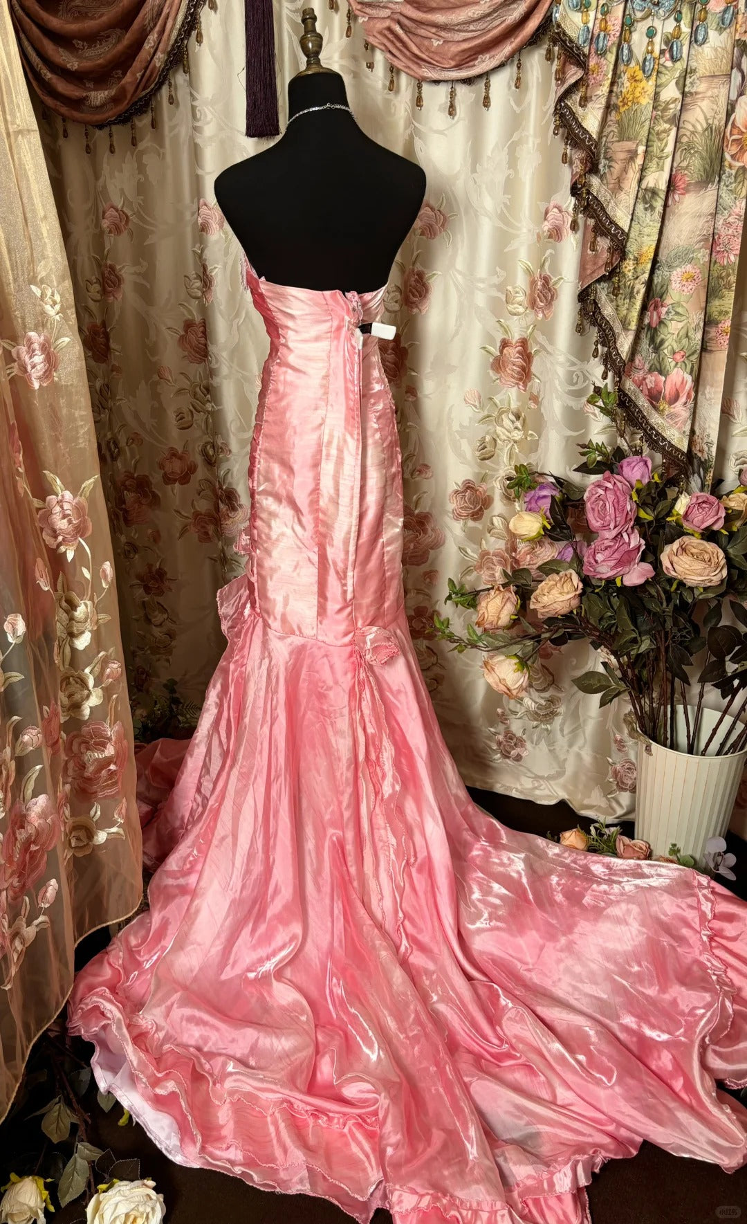 Sweet Prom Dress Strapless Pleated Mermaid Prom Gown Evening Dress Birthday Dress Business Dinner Dress HZ0319