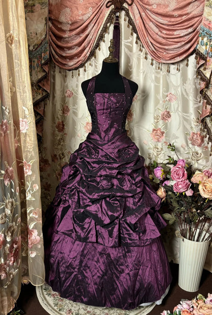 Elegant Prom Dress Halter Pleated Prom Gown Evening Dress Dance Dress Birthday Party Dress HZ0319