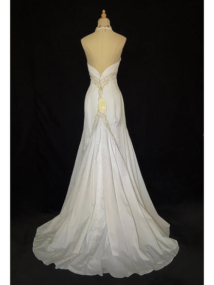 Elegant Prom Dress Halter Pleated Prom Gown Evening Dress Birthday Party Dress Wedding Dress HZ0319