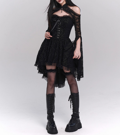 Halloween Costume Black Women Teenage Girl Dress Gothic Dress Party Dress HZ0319