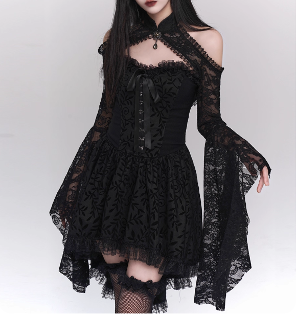 Halloween Costume Black Women Teenage Girl Dress Gothic Dress Party Dress HZ0319