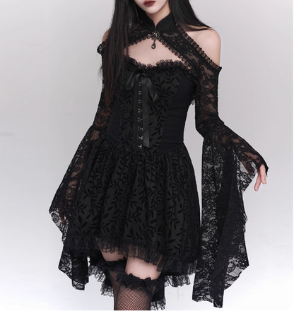 Halloween Costume Black Women Teenage Girl Dress Gothic Dress Party Dress HZ0319