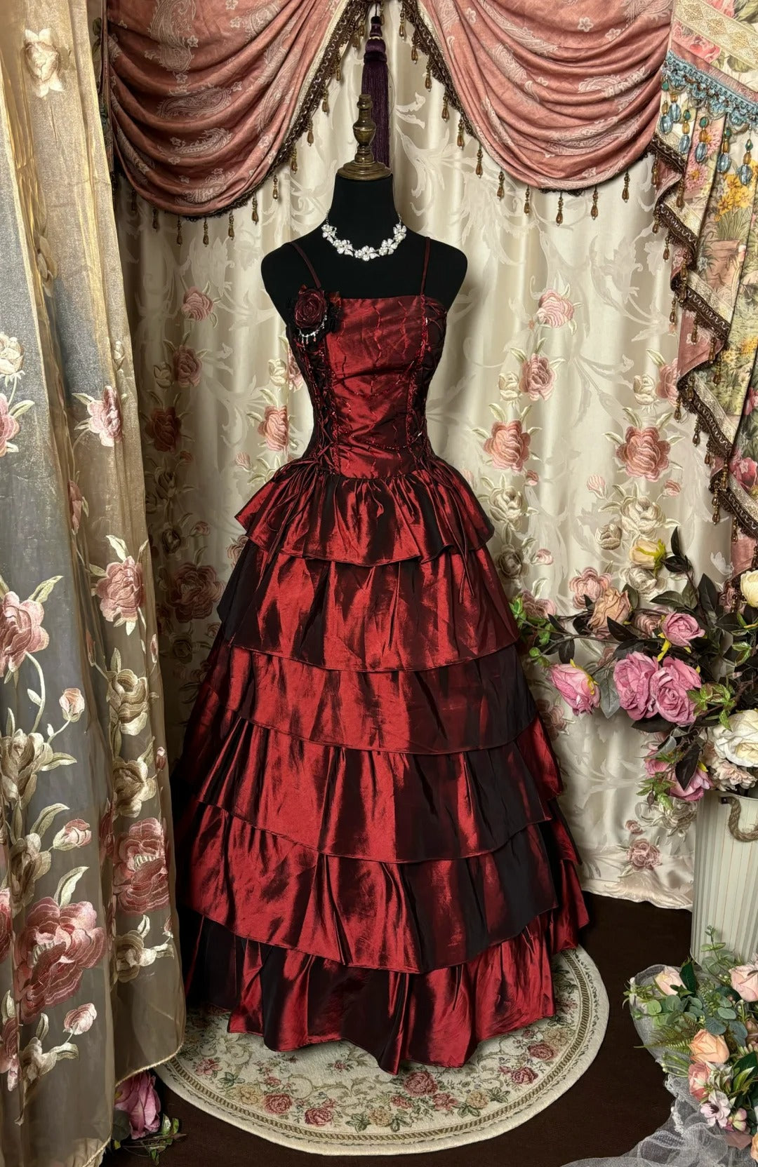 Charming Prom Dress Spaghetti Strapless Tiered Ball Gown Evening Dress Dancing Dress Birthday Party Dress HZ0319