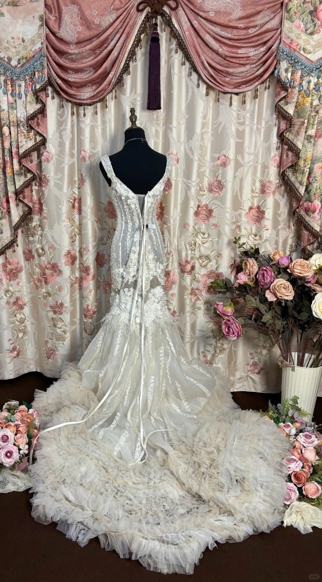 Stunning Prom Dress Straps Flower Pleated Mermaid Prom Gown Evening Dress Party Dress Gala Dress HZ0319