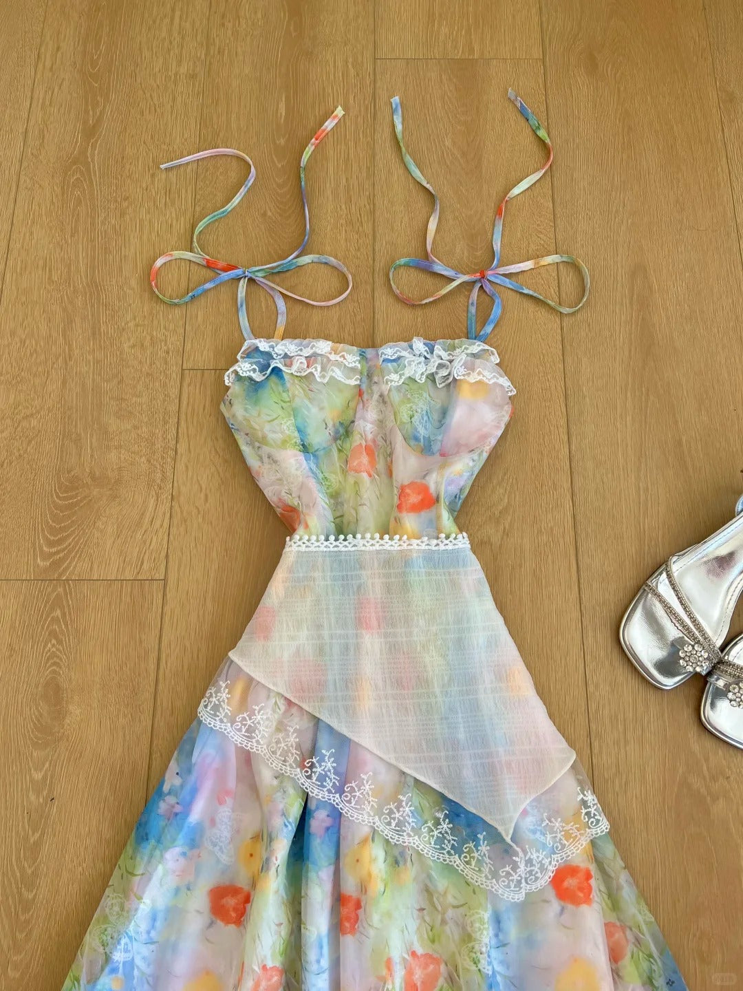 Pretty Prom Dress Spaghetti Straps Print Prom Dress Party Dress HZ0319