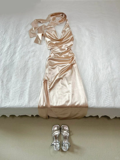 Sexy Prom Dress Halter Split Prom Dress Evening Dress Party Dress HZ0319