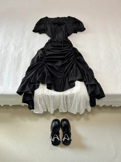 Beauty Prom Dress Square Neck Pleated Prom Dress Evening Dress Party Dress HZ0319