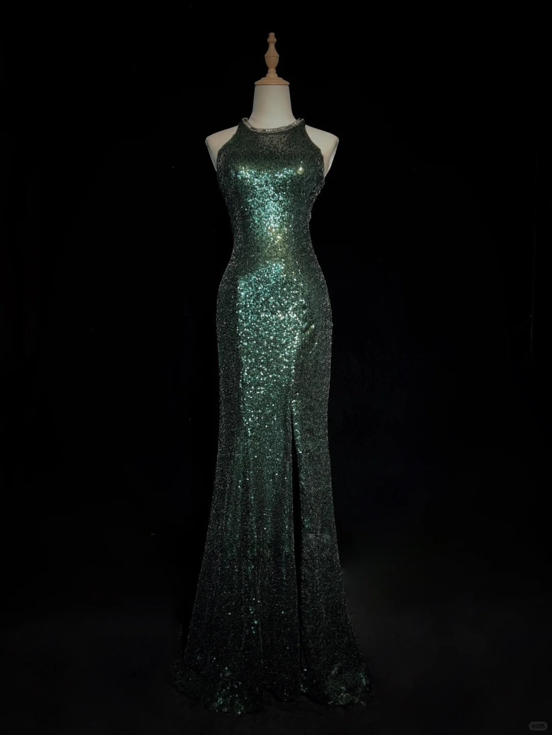 Shiny Prom Dress Crew Neck Sequins Slit Prom Dress Birthday Party Dress Evening Dresses HZ0319