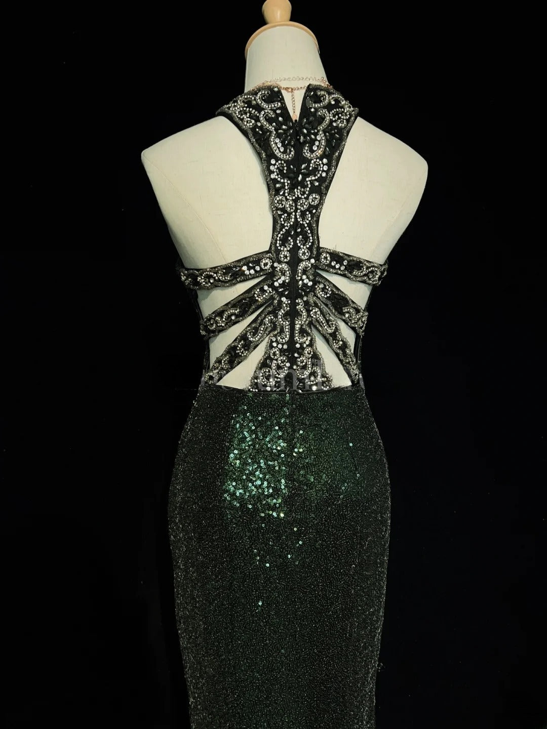 Shiny Prom Dress Crew Neck Sequins Slit Prom Dress Birthday Party Dress Evening Dresses HZ0319