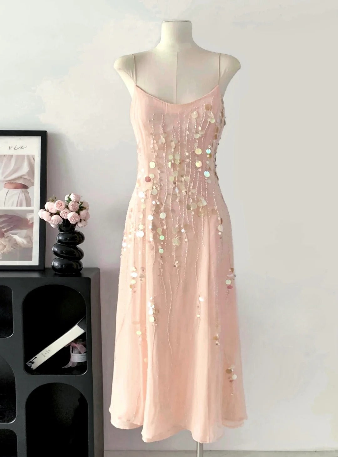 Sweet Prom Dress Spaghetti Straps Beading Sequins Prom Gown Party Dresses Dancing Dress HZ0319