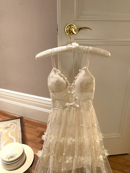 Stunning Prom Dress Spaghetti Straps Flower Birthday Party Dress HZ0319
