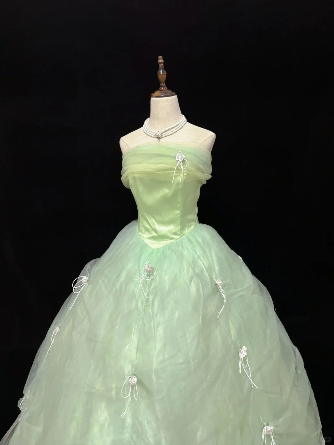 Sweet Prom Dress Strapless Pleated Tulle Birthday Dress Evening Dress Ball Gown HZ0319