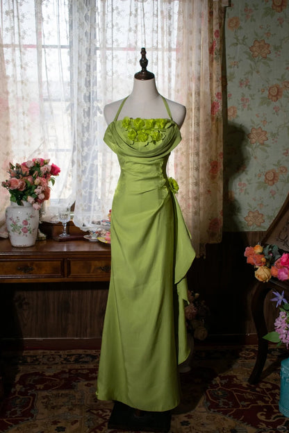 Charming Prom Dress Halter Flower Birthday Party Dress Evening Dress Gala Dress HZ0319