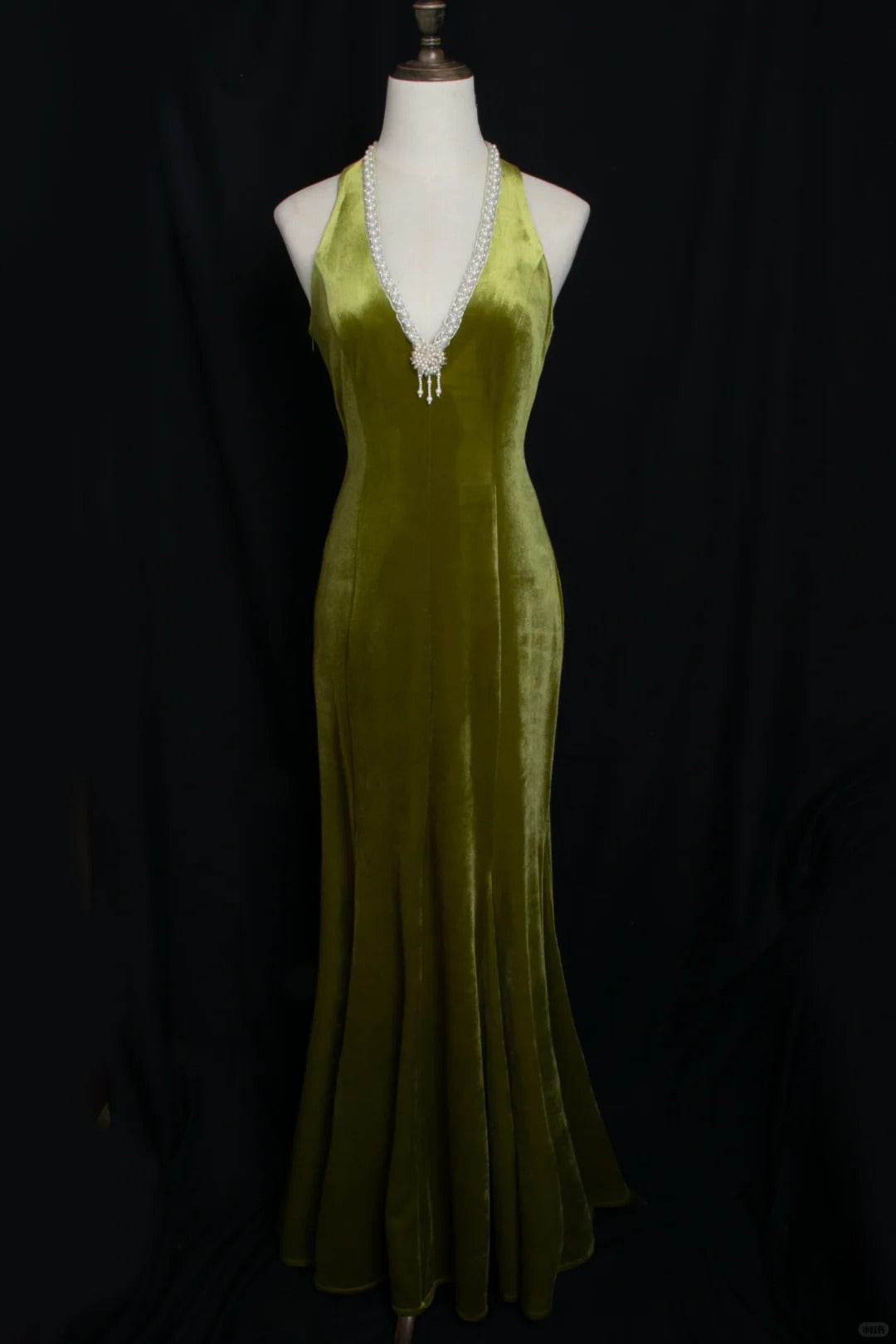 Gorgeous Prom Dress V-neck Pearl Birthday Party Dress Evening Dress Gala Dress HZ0319