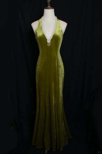 Gorgeous Prom Dress V-neck Pearl Birthday Party Dress Evening Dress Gala Dress HZ0319