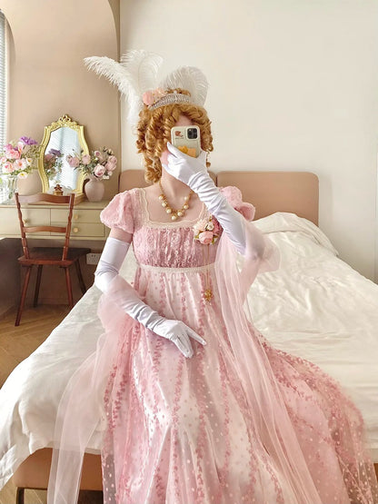 Sweet Prom Dress A Line Square Neck Floral Birthday Party Dress Evening Dress HZ0319