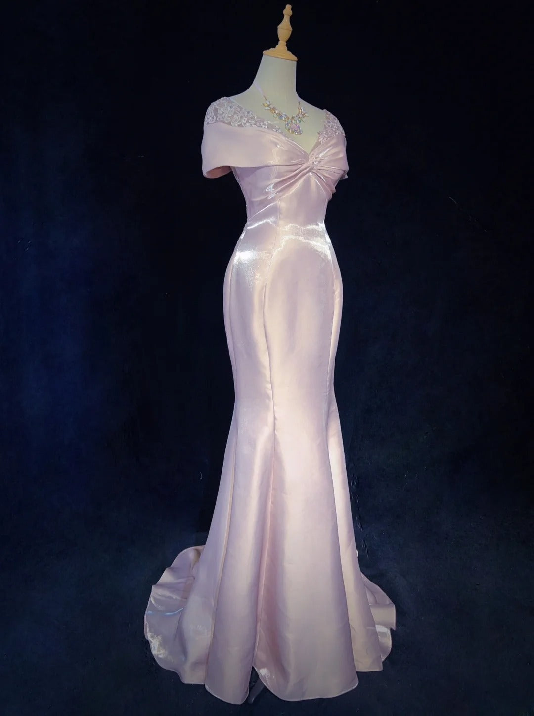 Sweet Prom Dress V-neck Pleated Mermaid Gala Dress Evening Dress Birthday Dress HZ0319