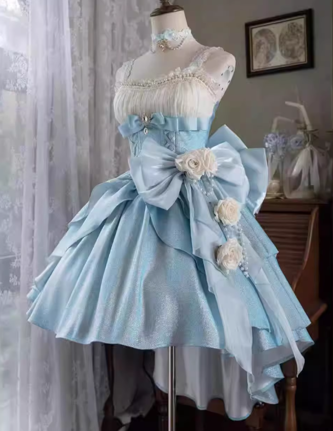 Sweet Short Prom Dress Spaghetti Straps Pleated Homecoming Dress Princess Dress Birthday Party Dress HZ0319