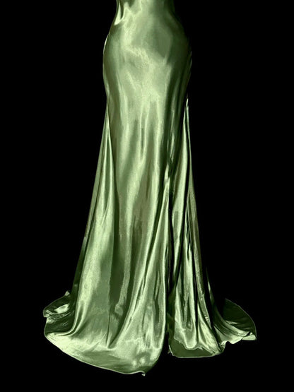 Gorgeous Prom Dress Green Spaghetti Straps Backless Pleated Evening Dress Gala Dress Party Dress HZ0319