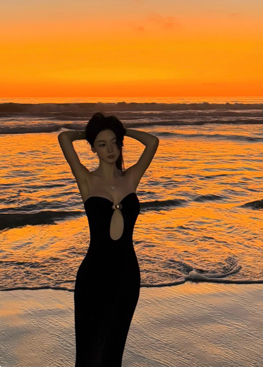 Sexy Women Dress Black Sweetheart Fitted Vacation Dress Seaside Party Dress Summer Date Dress HZ0319