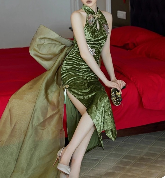 Elegant Prom Dress Halter Bowknot Gala Dress Evening Dress Party Dress HZ0319
