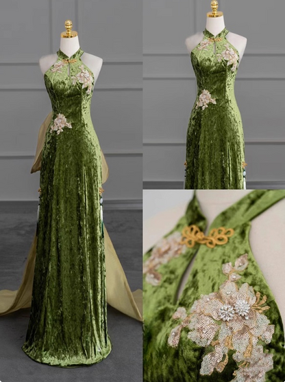 Elegant Prom Dress Halter Bowknot Gala Dress Evening Dress Party Dress HZ0319