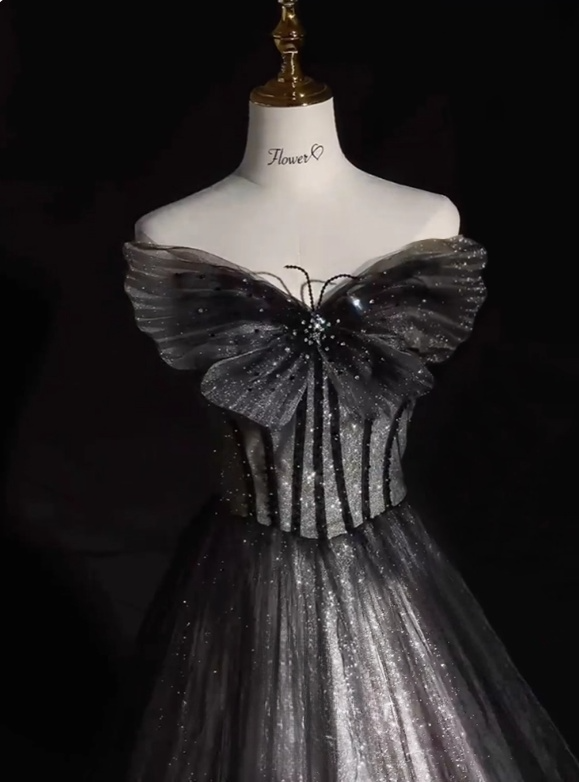 Shiny Prom Dress Sweetheart Butterfly Gala Dress Evening Dress Party Dress HZ0319