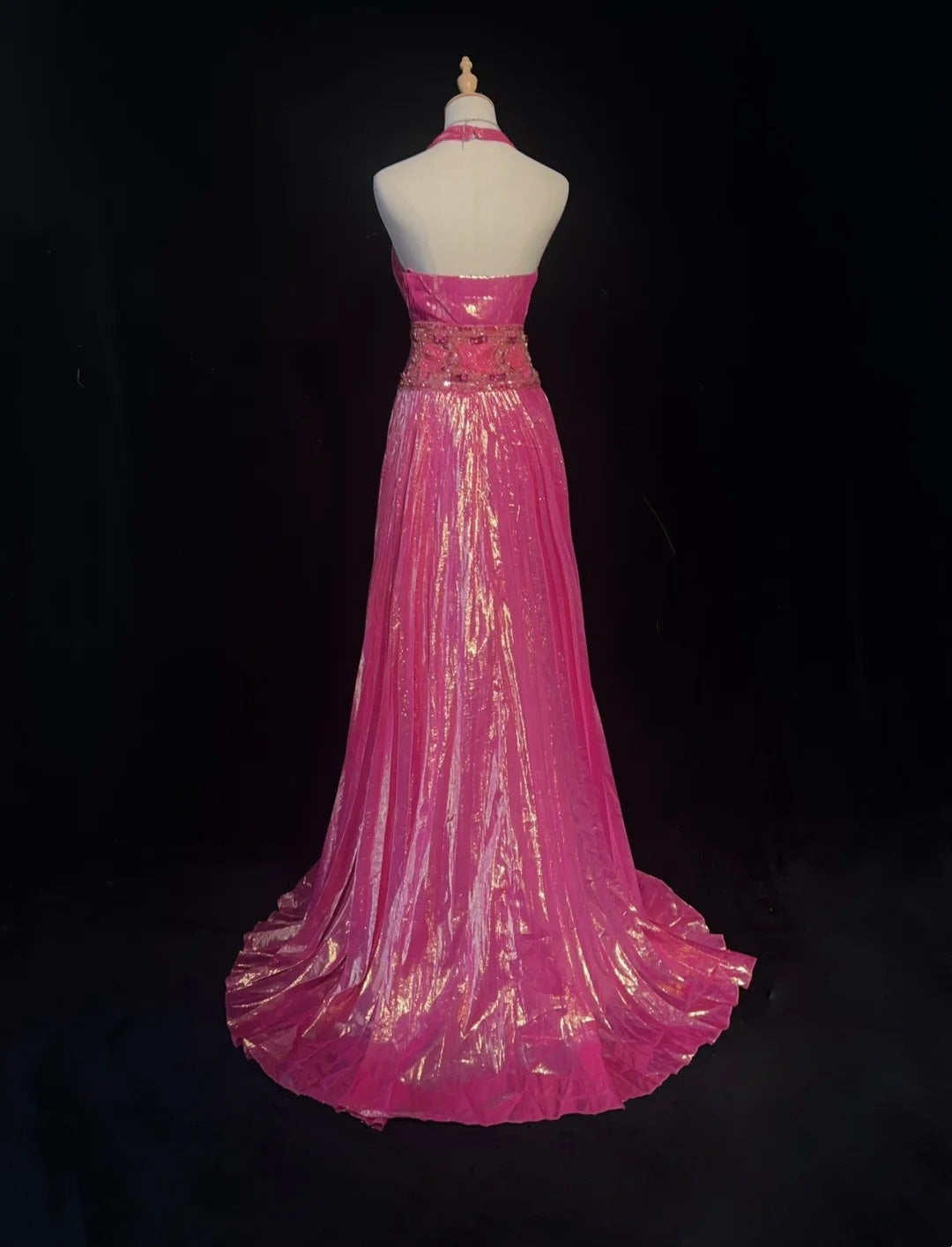 Shiny Prom Dress V-neck Pleated Crystal Long Evening Dresses Gala Dress Party Dresss HZ0319