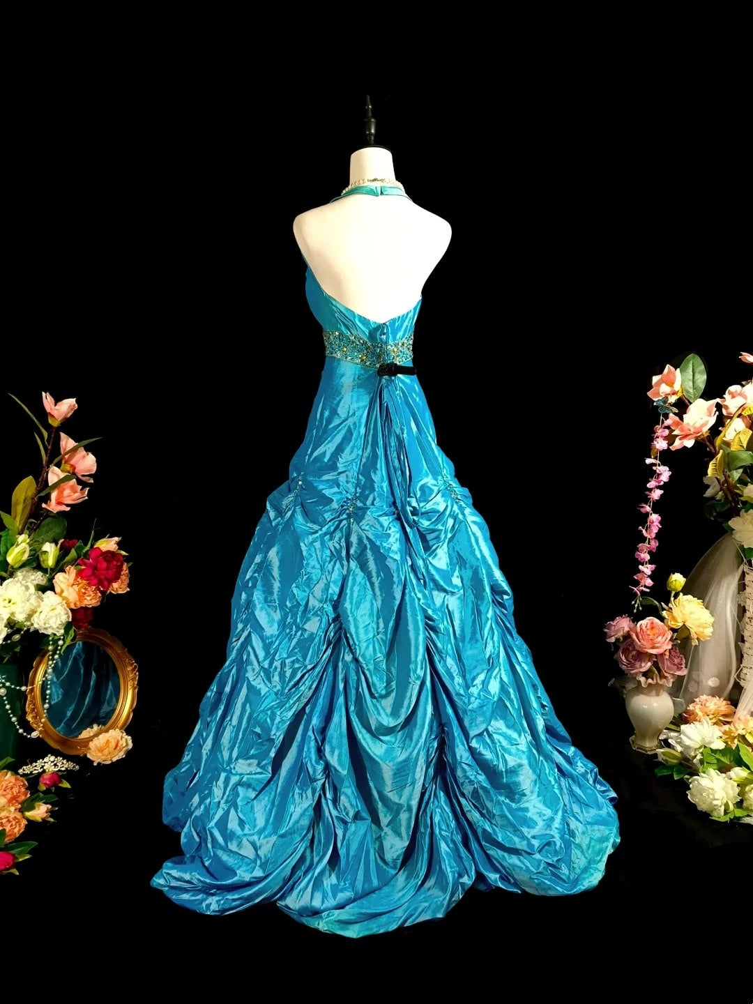 Stunning Prom Dress A Line Halter Pleated Evening Dress Gala Dress Birthday Party Dress HZ0319