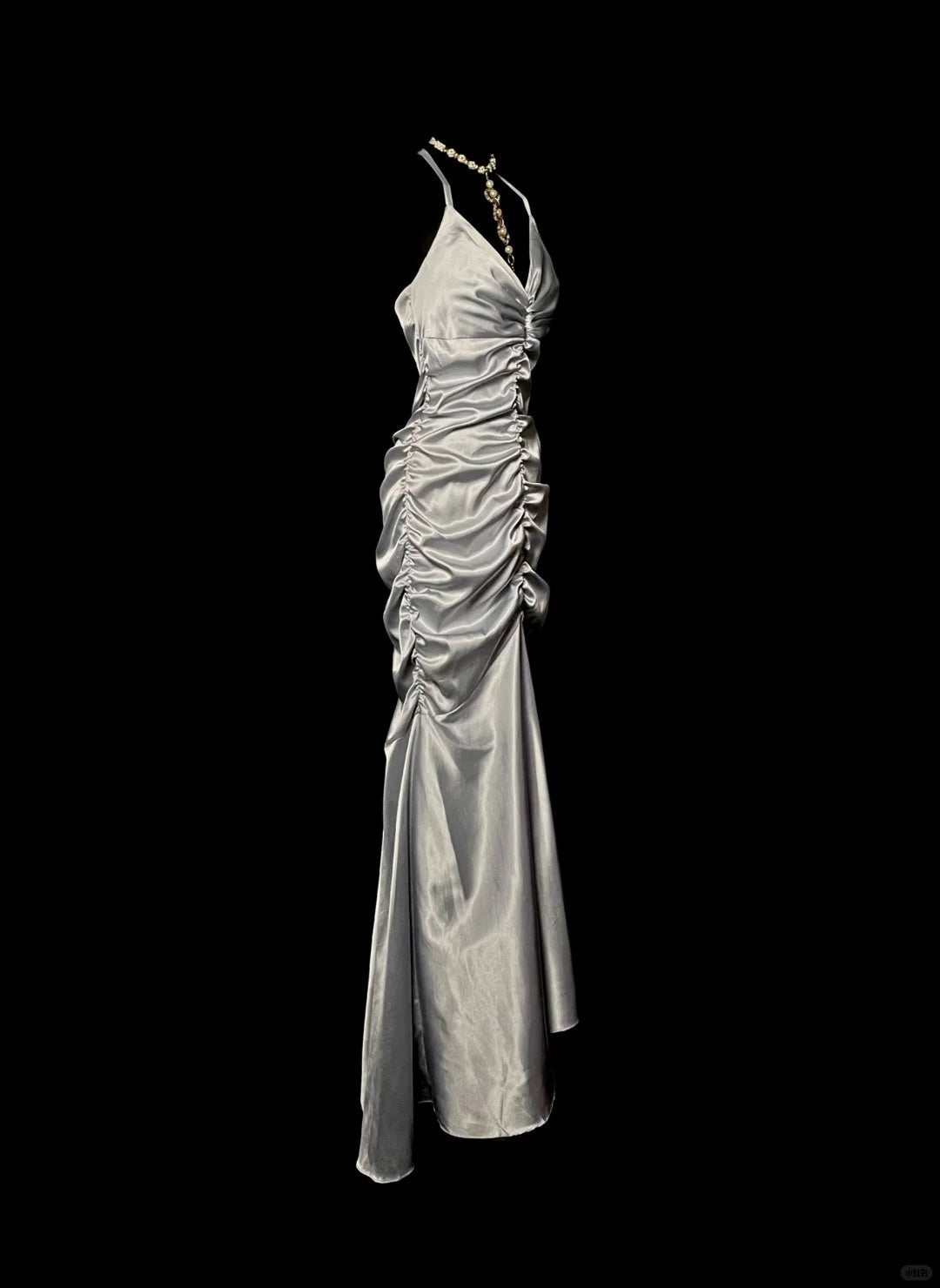 Stunning Prom Dress V-neck Pleated Long Mermaid Prom Dress Birthday Party Dress HZ0319