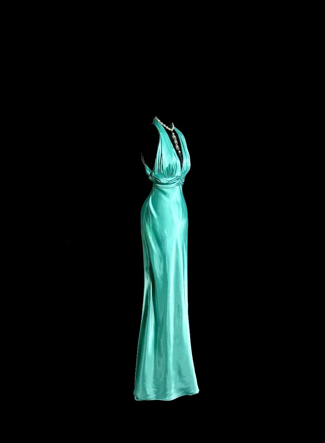 Beauty Prom Dress Halter Pleated Long Mermaid Prom Dress Evening Dress Party Dress HZ0319