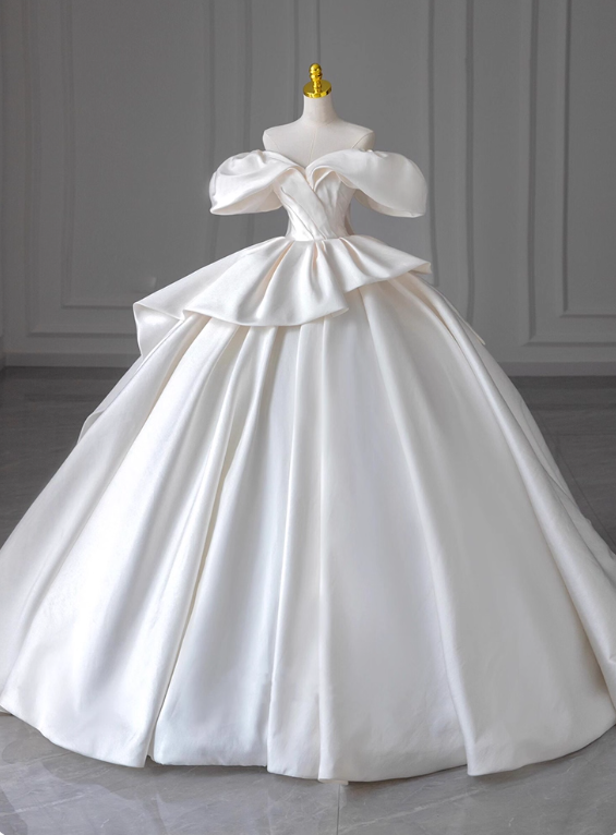 Elegant Wedding Dress Off Shoulder Pleated Wedding Dress HZ0319