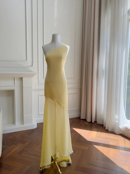 Stunning Prom Dress One Shoulder Tulle Long Birthday Party Outfits Cocktail Dress HZ0319