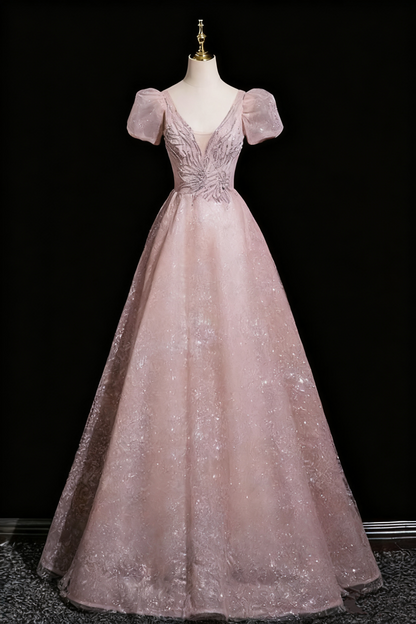 Elegant Prom Dress A Line V-neck Evening Gown Birthday Party Outfits HZ0319