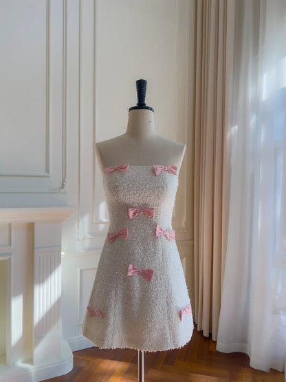 Sweet Homecoming Dress A Line Strapless Short Prom Dress Birthday Party Outfits HZ0319