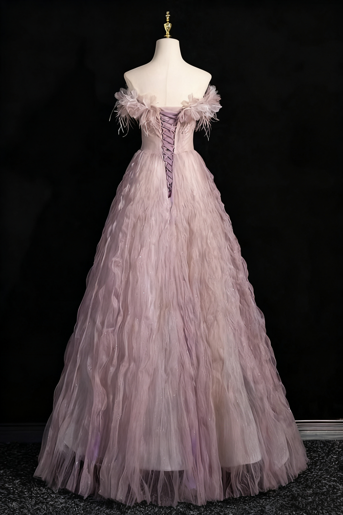 Beauty Prom Dress Off Shoulder Tulle Evening Dress Birthday Party Dress HZ0319