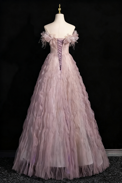 Beauty Prom Dress Off Shoulder Tulle Evening Dress Birthday Party Dress HZ0319