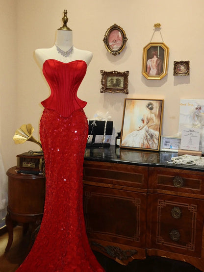 Shiny Prom Dress Sweetheart Sequins Mermaid Evening Dress Gala Dress Birthday Party Dress HZ0319