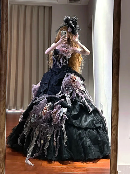 Charming Prom Dress Strapless Pleated Ball Gown Birthday Party Dress HZ0319