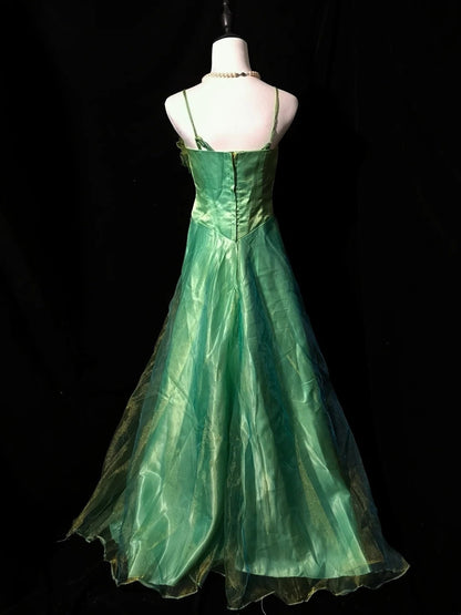 Stunning Prom Dress A Line Spaghetti Straps Tulle Flower Evening Dress Birthday Party Dress HZ0319